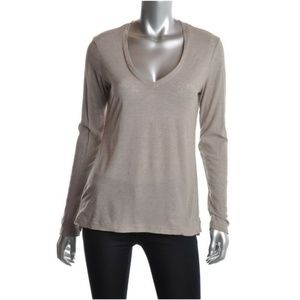 NEW James Perse Standard Beige Tee Long Sleeve